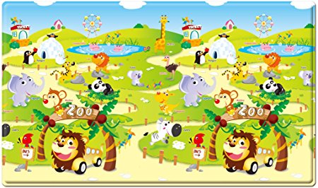 Dwinguler Non toxic playmat / Baby Toddler Kids Children Soft Play Mat / Safe Crawling Mat - Zoo (Large)