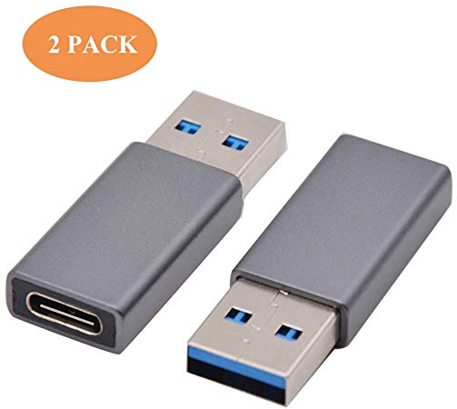 USB 3.0 Male to Type C Female Adapter (2 Pack), USB C 3.1 Female (Type-C) to USB A Male (Type-A) Convert ，OTG Adapter，Works with Laptops,Chargers,and More Devices with Standard USB A Interface