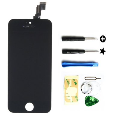 CLWHJ-OEM Black Retina LCD Touch Screen Digitizer Glass Replacement Full Assembly for iPhone 5C Black