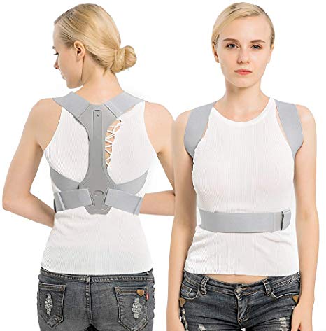 TURATA Posture Corrector for Men and Women - USA Designed [FDA Approved] Adjustable Upper Back Brace Posture Corrector bodywellness for Clavicle Support and Providing Pain Relief from Neck, Back(M)