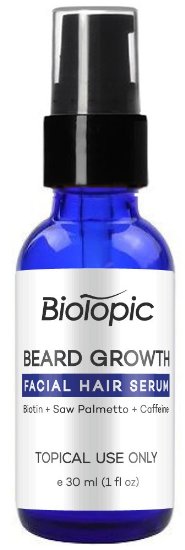 Thicker Beard Growth by Biotopic - Fast Beard Growth with Powerful Natural Facial Hair Growth Formulation | Fragrance and Oil Free (1 Month Supply)
