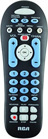 RCA RCR313BE Big Button Three-Device Universal Remote, Black