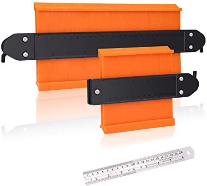 2 Pack Widen Contour Gauge Duplicator with Lock, KASZOO Shape Duplication Gauge Tool 5”& 10”, Master Outline Measuring Profile Gauge for Corners, Woodworking Templates, Tiles, Laminate and DIY
