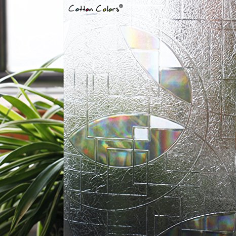 CottonColors Premium No-Glue 3D Static Decorative Privacy Window Films, 35.4In X 78.7In.(90 x 200Cm)