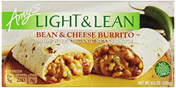 Amy's Light & Lean, Bean & Cheese Burrito, 6 Ounce (Frozen)