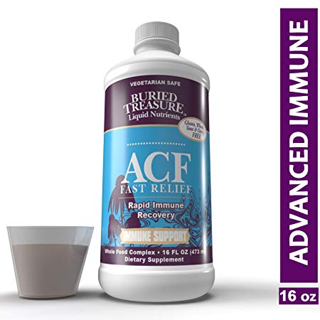 Buried Treasure ACF Advanced Immune Response with 1,000 mg Vitamin C, Elderberry, Echinacea and Herbal Blend for Complete Immune Support Dietary Supplement, 16 oz with Convenient Dose Cup