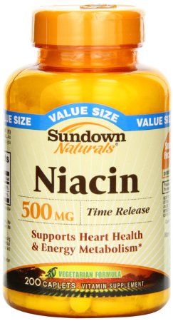 Sundown Naturals Niacin 500 mg, 200 Time Release Caplets