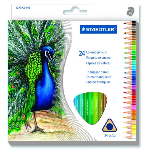 STAEDTLER Triangular Coloured Pencil, 24 Pack (1270 C24A6)