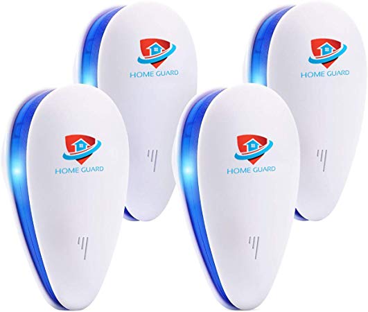 Home Guard Ultrasonic Pest Repeller Plug in| Pest Control |Pest Repellent [2019 Upgraded]–[4 Pack],[Non-Toxic] Ideal to Reject Mosquitoes,Roaches,Rats,Bugs,Spiders,Rodents [100% Child & Pet Safe]