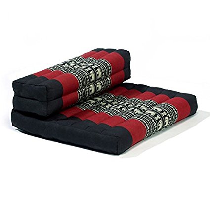 myZENhome Organic Kapok Filled Dhyana Meditation Cushion (Black/Red)