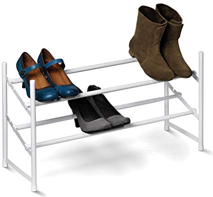 Honey-Can-Do SHO-01167 2-Tier Expandable Shoe Rack, White