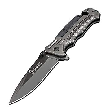 NedFoss Pocket Knife with Clip, Survival Folding Knife with Seat Belt Cutter and Window Breaker, 7Cr17Mov Steel Blade, G10 Handle, Thumb Stud and Flip Assist