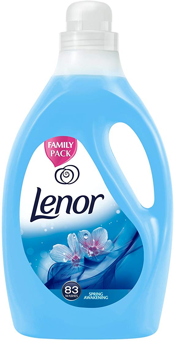 Lenor Fabric Conditioner Spring Awakening Scent, Anti-Ageing for Soft Clothes and Comfortable Feel, 3 Litre, 83 Washes, Pack of 4
