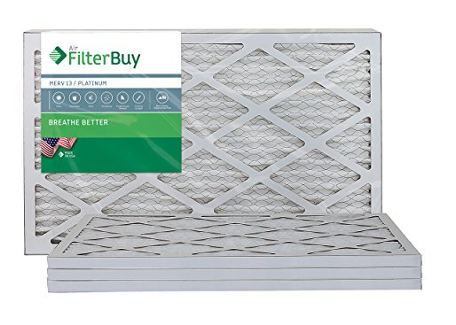 AFB Platinum MERV 13 14x24x1 Pleated AC Furnace Air Filter. Pack of 4 Filters. 100% produced in the USA.