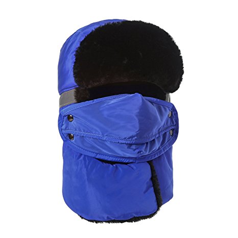 Mysuntown 2016 New Style Unisex Winter Trooper Trapper Hunting Hat Ushanka Ear Flap Chin Strap and Windproof Mask