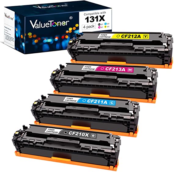 Valuetoner Remanufactured Toner Cartridge Replacement for HP 131X 131A CF210X CF210A CF211A CF212A CF213A to use with Laserjet Pro 200 Color M251nw M251n (Black,Cyan,Magenta,Yellow)