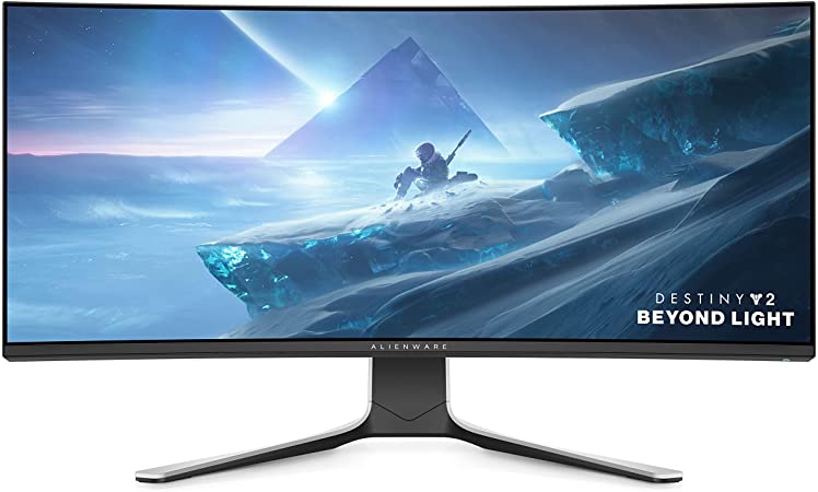 Alienware AW3821DW Curved Gaming Monitor - 37.5-inch 21:9 WQHD  144Hz Display, True 1 MS Gray-to-Gray Response Time, 2300R Curvature, NVIDIA G-SYNC Ultimate, VESA Display HDR 600, Lunar Light