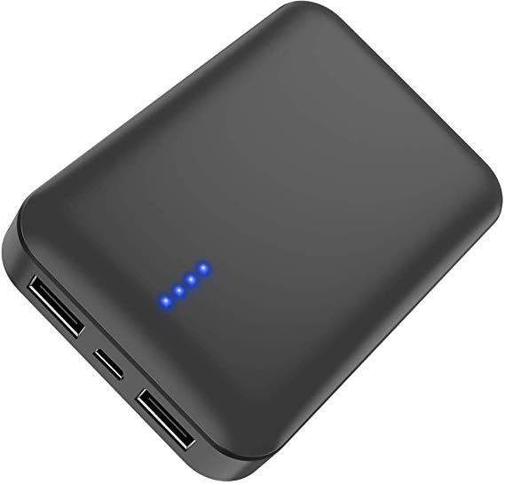 Luvfun Power Bank,External Battery Protable Charger 10000mAh Large Capacity External Battery Pack with 2 USB Ports for iPhone，Samsung，huawei,Tablet-Black