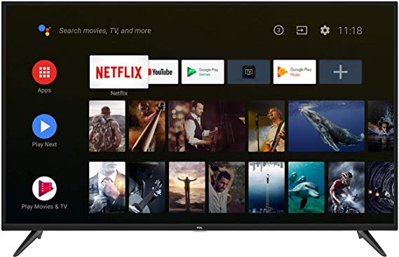TCL 138.78 cm (55 inches)  AI 4K UHD Certified Android Smart LED TV 55P8 (Black) (2019 Model)