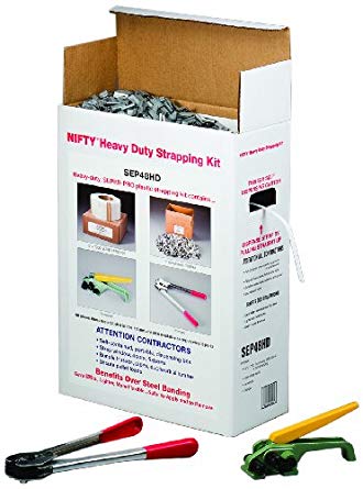 Nifty Products SEP48HD 1003 Piece Heavy Duty Polypropylene Jumbo Strapping Kit, 7200' Length x 1/2" Width, White