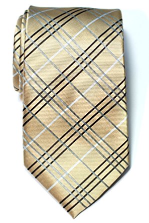 Retreez Tartan Plaid Check Styles Woven Microfiber Men's Tie Necktie - 10 Colors