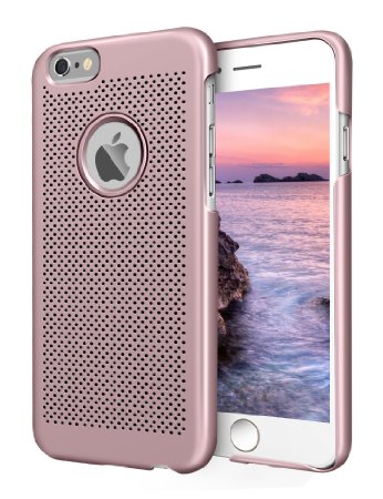 iPhone 6 Plus Case, LoHi iPhone 6s Plus Case [Ultra Slim] Hard PC Anti-scratch Shock Absorption Case Snag-on Mesh Thin Back Protective Shell Cover for Apple iPhone 6 6s Plus 5.5 inch - Rose Gold