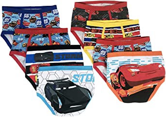 Disney Cars 3 Boys Underwear - 8-Pack Toddler/Little Kid/Big Kid Size Briefs McQueen