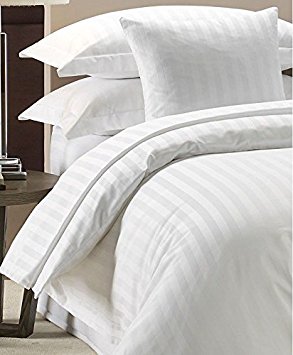 Duvet Cover Set 300 Thread Count White 100% Egyptian cotton Hotel Quality (King)