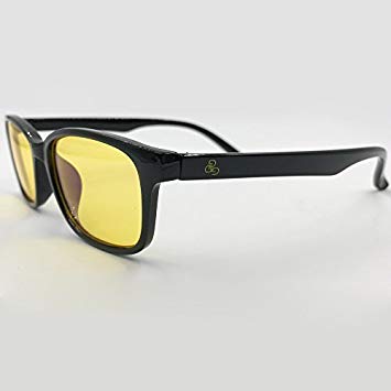 Computer Readers Gaming Glasses For Kids & Adults (Small Black Frame Yellow Lens)