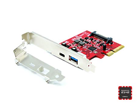 Fantom Drives PCIe USB 3.1 Gen 2 10Gbps Type-C   Type-A Host Adapter - Asmedia 2142 Chipset