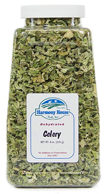 Harmony House Foods, Dried Celery, Crosscut, 8 Ounce Quart Size Jar