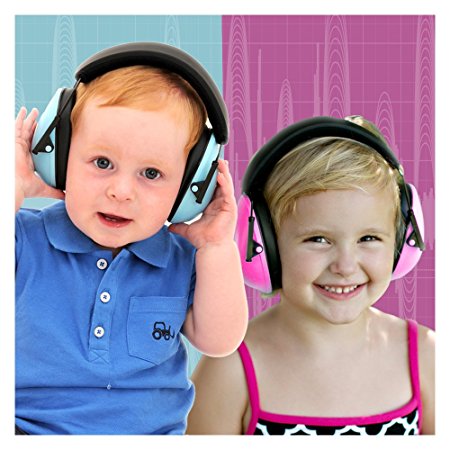 My Happy Tot Hearing Protection Earmuffs. Noise Reduction for Children & Infants, Fully Adjustable for 0-12 Yrs. Low Profile Cups, Padded 'Snug Fit' Professional Hearing Defenders for Kids