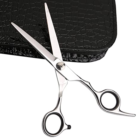 Professional Hair Cutting Shears, 6.5 Inch Hair Scissors Straight Edge Razor Sharp Scissor Barber Hair Cutting Scissors Hairdressing Haircut Women/Men/Kids (silver-1)