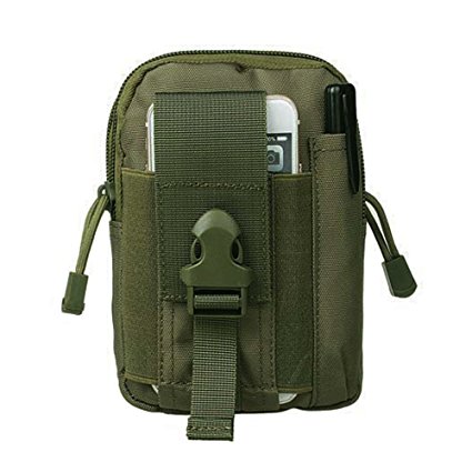 Zeato Tactical Molle Pouch EDC Utility Gadget Belt Waist Bag with Cell Phone Holster Holder for iPhone 6/6 Plus 7/7Plus Samsung Galaxy S7 S6 LG HTC and More (Army Green)