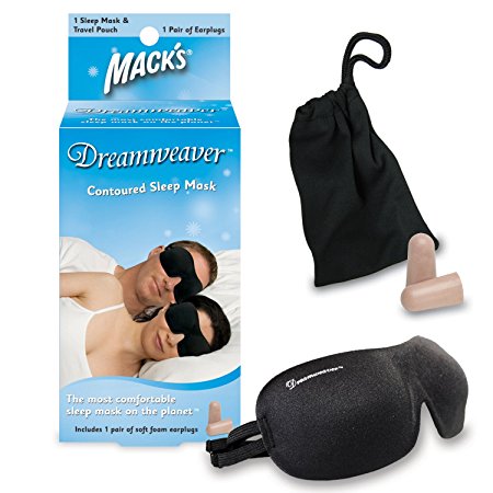 Mack's Sleep Mask -MACKS Dreamweaver Contoured Sleep Mask with Ear Plugs for sleeping Travelling