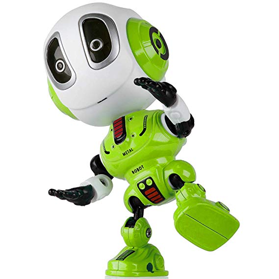 Sopu Talking Robot Toys Repeats Whatever You Say Kids Robot Toy Metal Mini Body Robot with Repeats Your Voice, Colorful Flashing Lights and Cool Sounds Robot Interactive Toy for Boys and Girls (Green)