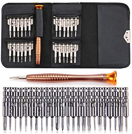 25 in 1 Screwdriver Set, Portable Multifunctional Opening Tools Screwdriver Set with Leather Case, Precision Mini Repair Tool Kits for PC, Glasses, iPhone, Laptop, Watch, Cameras, Toys