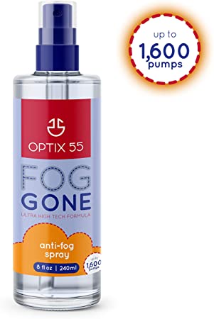 Optix 55 Anti-Fog Spray | Prevents Fogging of Glass or Plastic Windows, Mirrors, Eyewear Lenses, Glasses, Swim Goggles, Ski Masks, Binoculars & Scopes | Streak Free, Long Lasting Solution