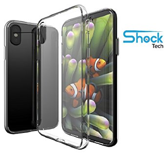 Shock Tech iPhone X / iPhone 10 Clear Slim Case Thin Soft Gel Absorbing Transparent Silicone TPU Bumper Rubber Flexible Hybrid Back Protective Cover