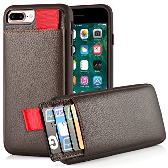 iPhone 7 Plus Wallet Case, iPhone 7 Plus Card Holder Case, LAMEEKU Protective iPhone 7 Plus leather cases with Credit Card & ID Card Slot, Shockproof Cover for Apple iPhone 7 Plus 2016 5.5inch Brown