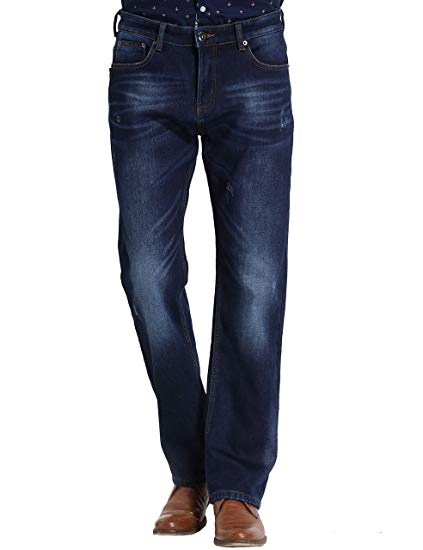 SSLR Men's Regular Fit Straight Leg Thermal Fleece Lined Jean