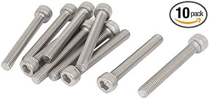 uxcell M6x45mm 304 Stainless Steel Hex Key Bolt Socket Head Cap Screws 10pcs