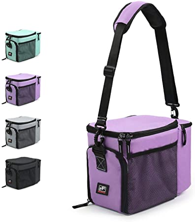 RitFit Insulated Lunch Box- Large Capacity Meal Prep Bag for Work, School or Road Trips, Suitable for Adults and Kids- Come with Adjustable Strap, Ice Packs, and Containers (Purple)