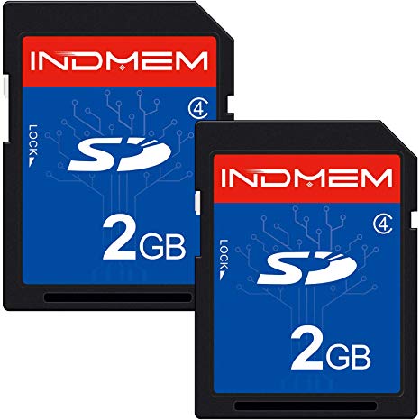 2 Pack SD Card 2GB Class 4 Flash Memory Card 2G SLC Stanard Secure Digital Cards (IN2GBC4SD2P)