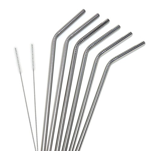 [6 2 Kit] Sadun Extra Long Stainless Steel Drinking Straws Set of 6, 2 Pack Free Cleaning Brush Included For RTIC, SIC, Ozark Trail or other brand Tumblers