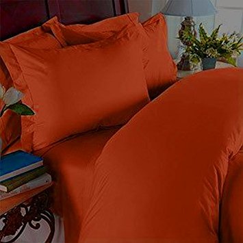 Elegant Comfort 4 Piece Silky Soft Egyptian Quality Coziest Sheet Set, Queen, Rust