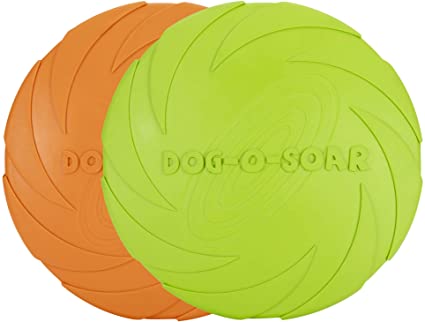 Vivifying Dog Flying Disc, 2 Pack 7 Inch Natural Rubber Floating Flying Saucer for Both Land and Water