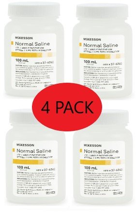 McKesson Irrigation Solution Sodium Chloride 0.9% Solution Bottle, Screw Top 500 mL (PACK OF 4) (Normal Saline)