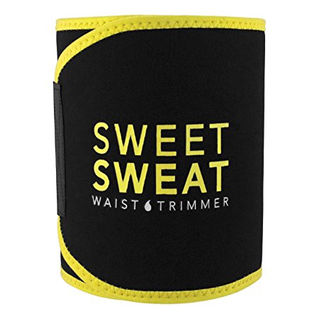 Sweet Sweat Premium Waist Trimmer for Men & Women. Includes Free Sample of Sweet Sweat Workout Enhancer!