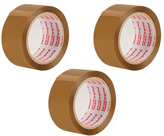 Packatape 3 Rolls 48MM x 66M Brown Packaging Tape for Parcels and Boxes. This 3 roll pack of Heavy Duty Brown Packing Tape Provides a Strong, Secure and Sticky Seal for your Boxes